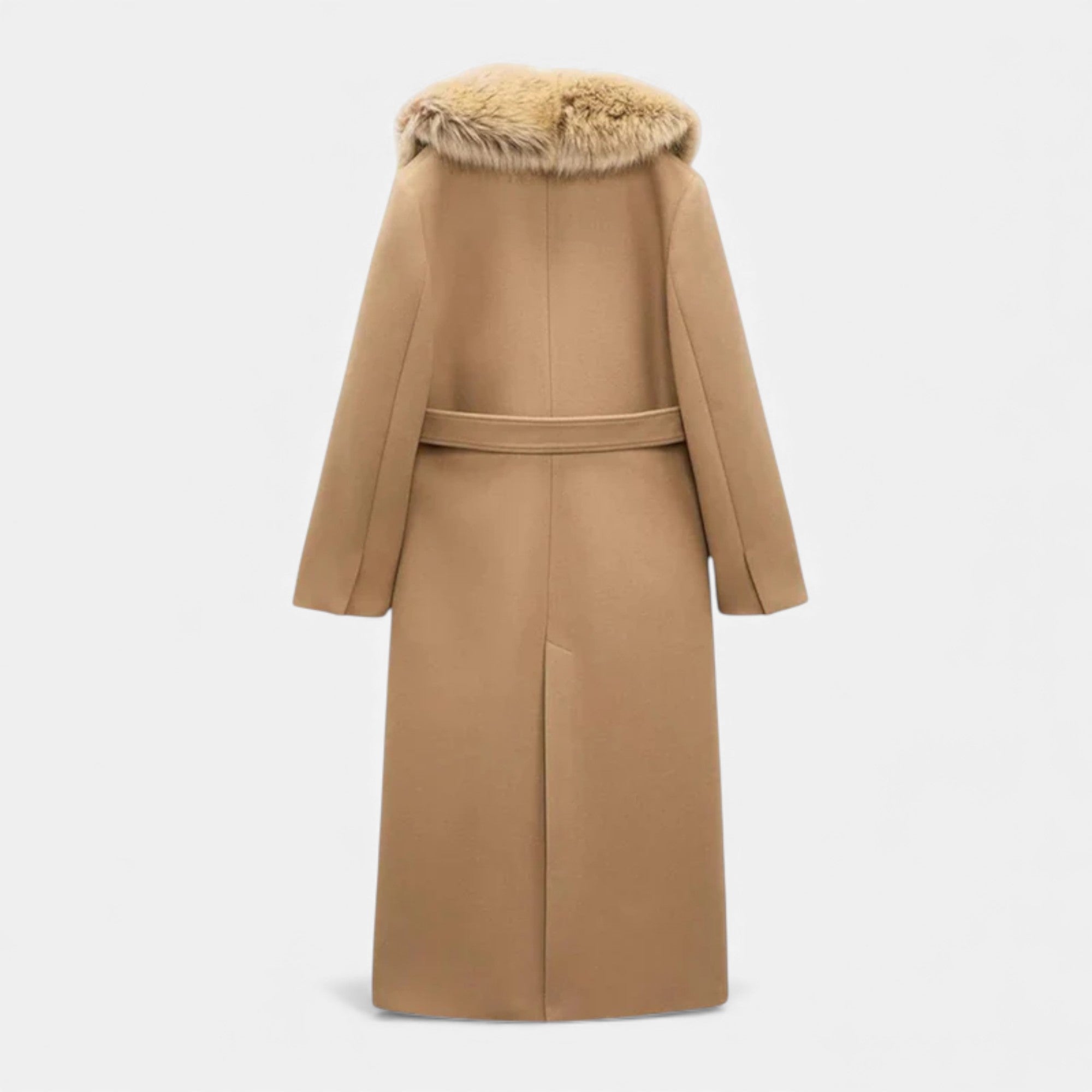 Ruby Lily | Women’s Wool Maxi Coat & Fur-Trim Lapel