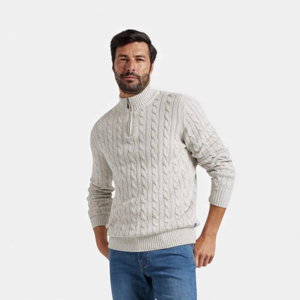Ruby Lily | Men’s Half-Zip Cotton Sweater
