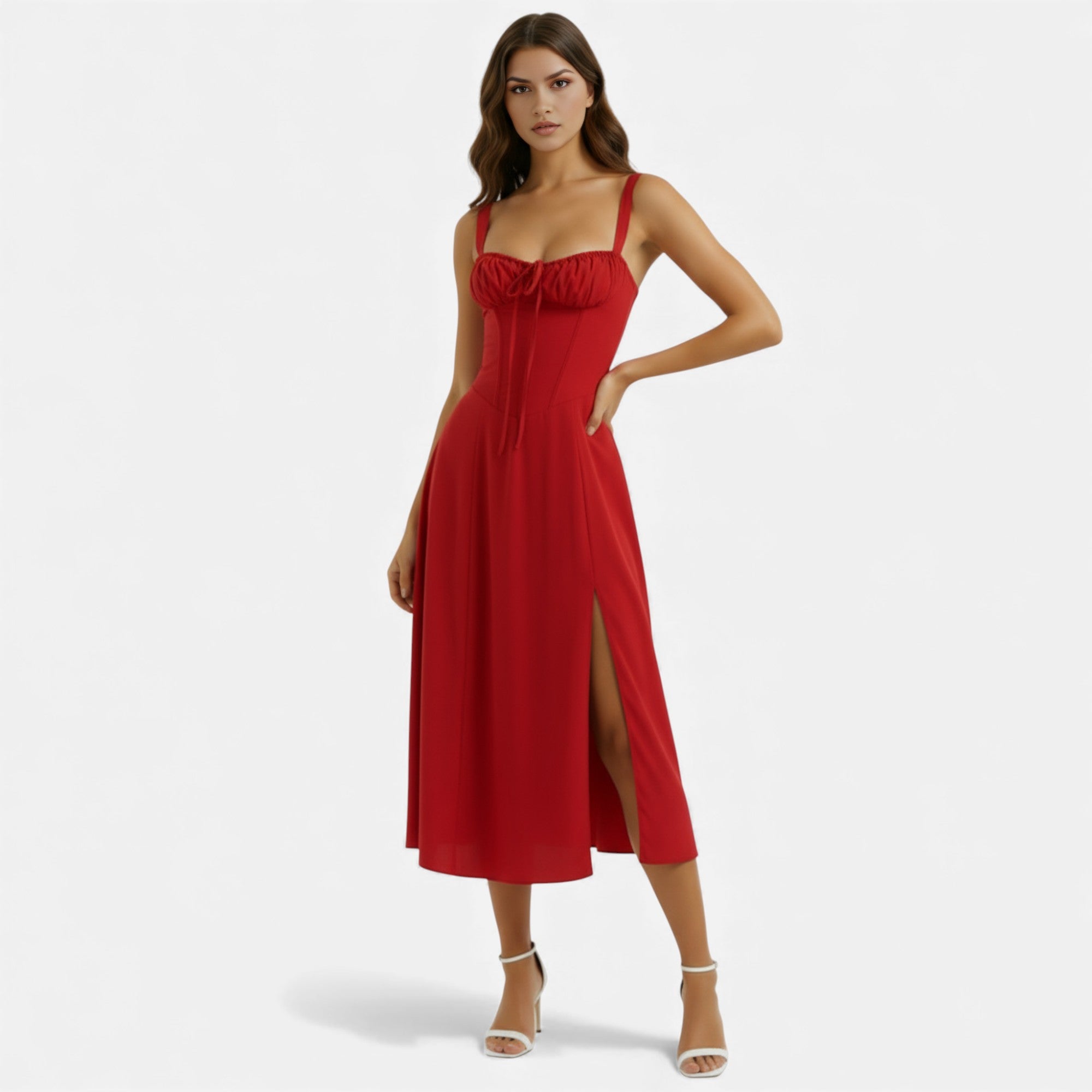 Ruby Lily | Women’s Cotton Corset Midi Dress