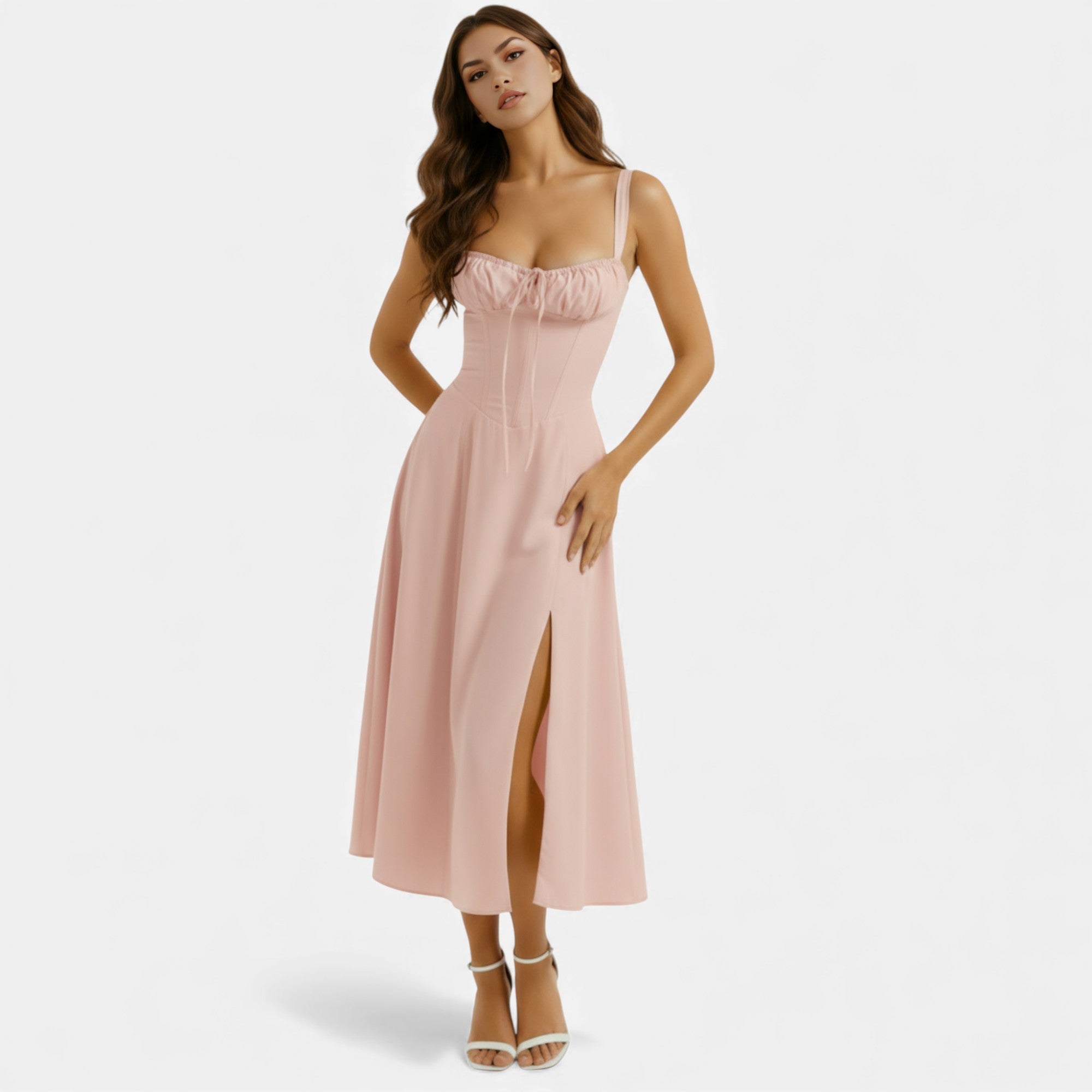 Ruby Lily | Women’s Cotton Corset Midi Dress