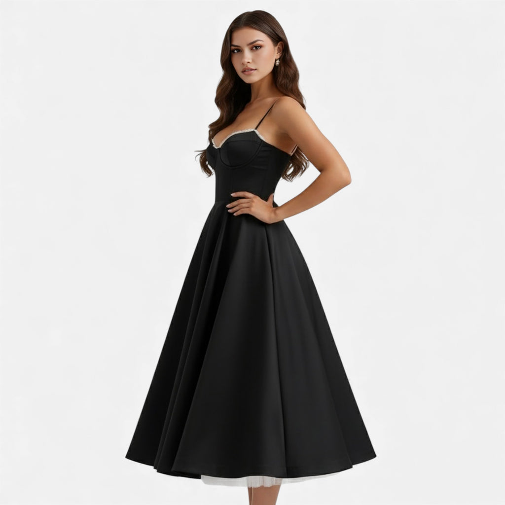 Ruby Lily | Women’s Classic Blush Satin Tulle Midi Dress