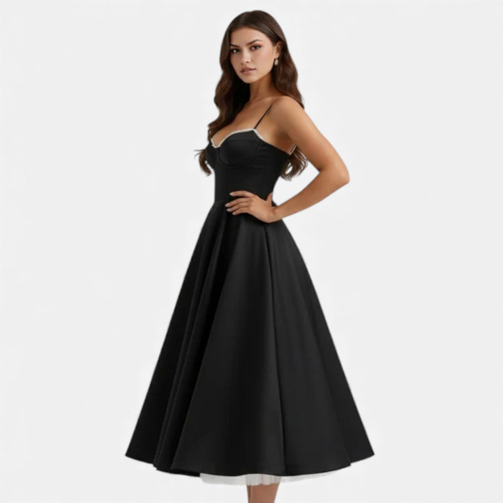 Ruby Lily | Women’s Classic Blush Satin Tulle Midi Dress