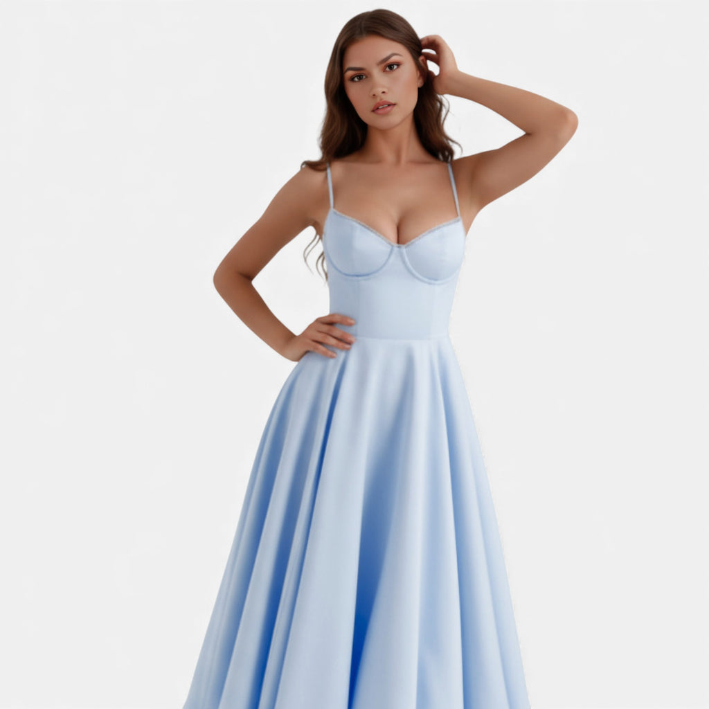 Ruby Lily | Women’s Classic Blush Satin Tulle Midi Dress