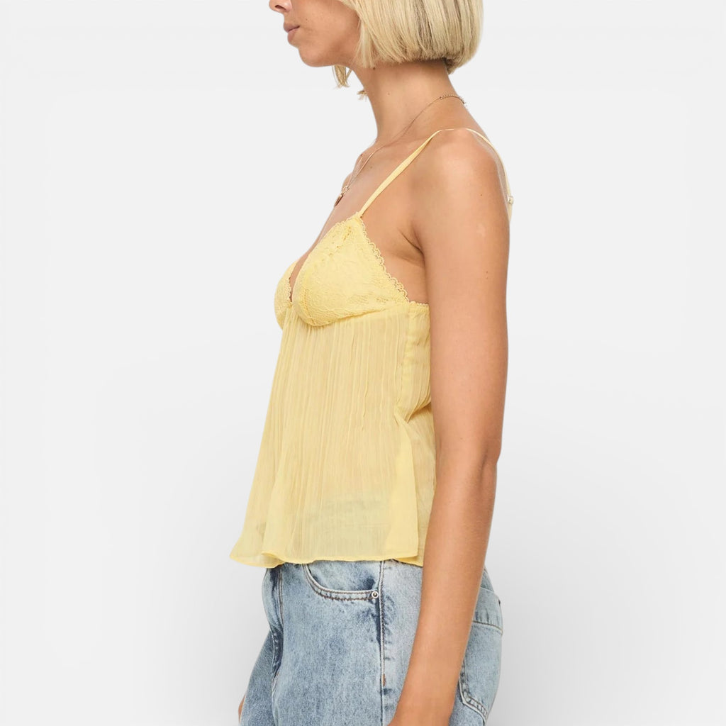 Ruby Lily | Women’s Lace Pleated Silk‑Touch Camisole