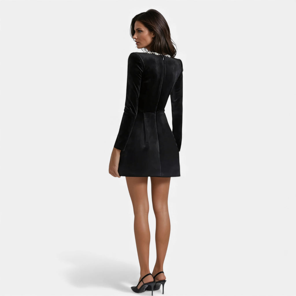 Ruby Lily | Women’s Velvet A‑Line Mini Dress