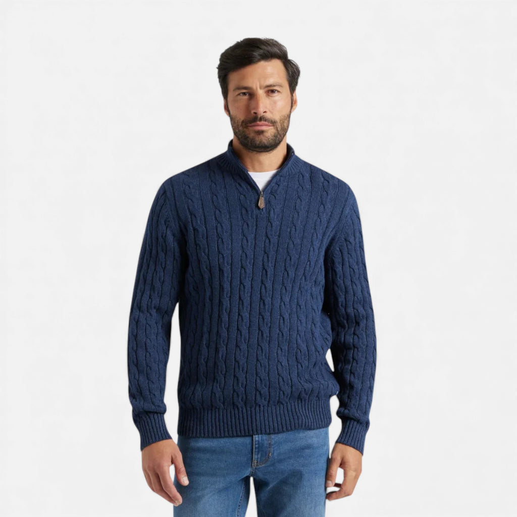 Ruby Lily | Men’s Half-Zip Cotton Sweater