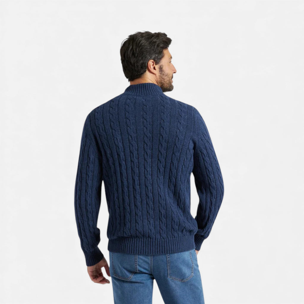 Ruby Lily | Men’s Half-Zip Cotton Sweater