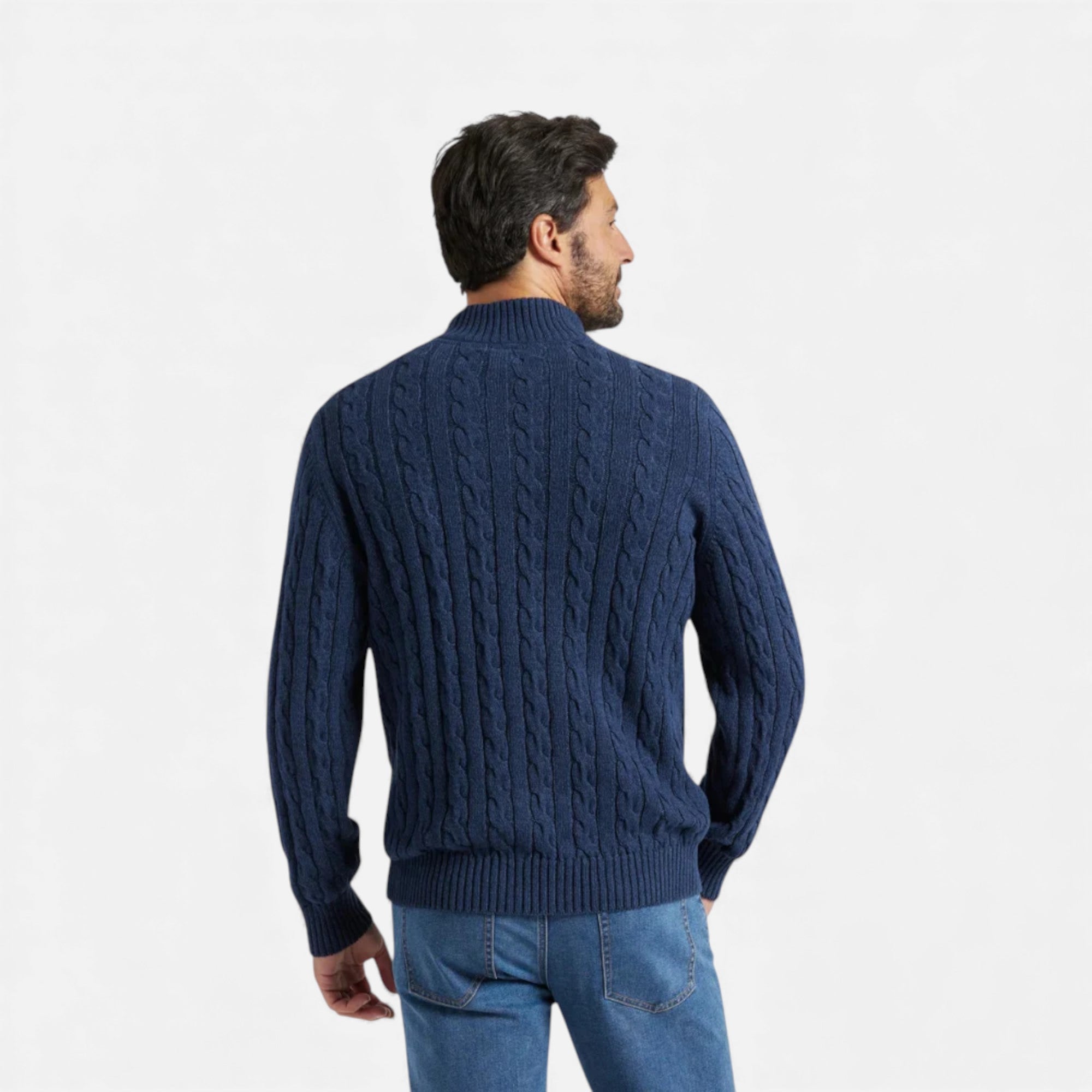 Ruby Lily | Men’s Half-Zip Cotton Sweater
