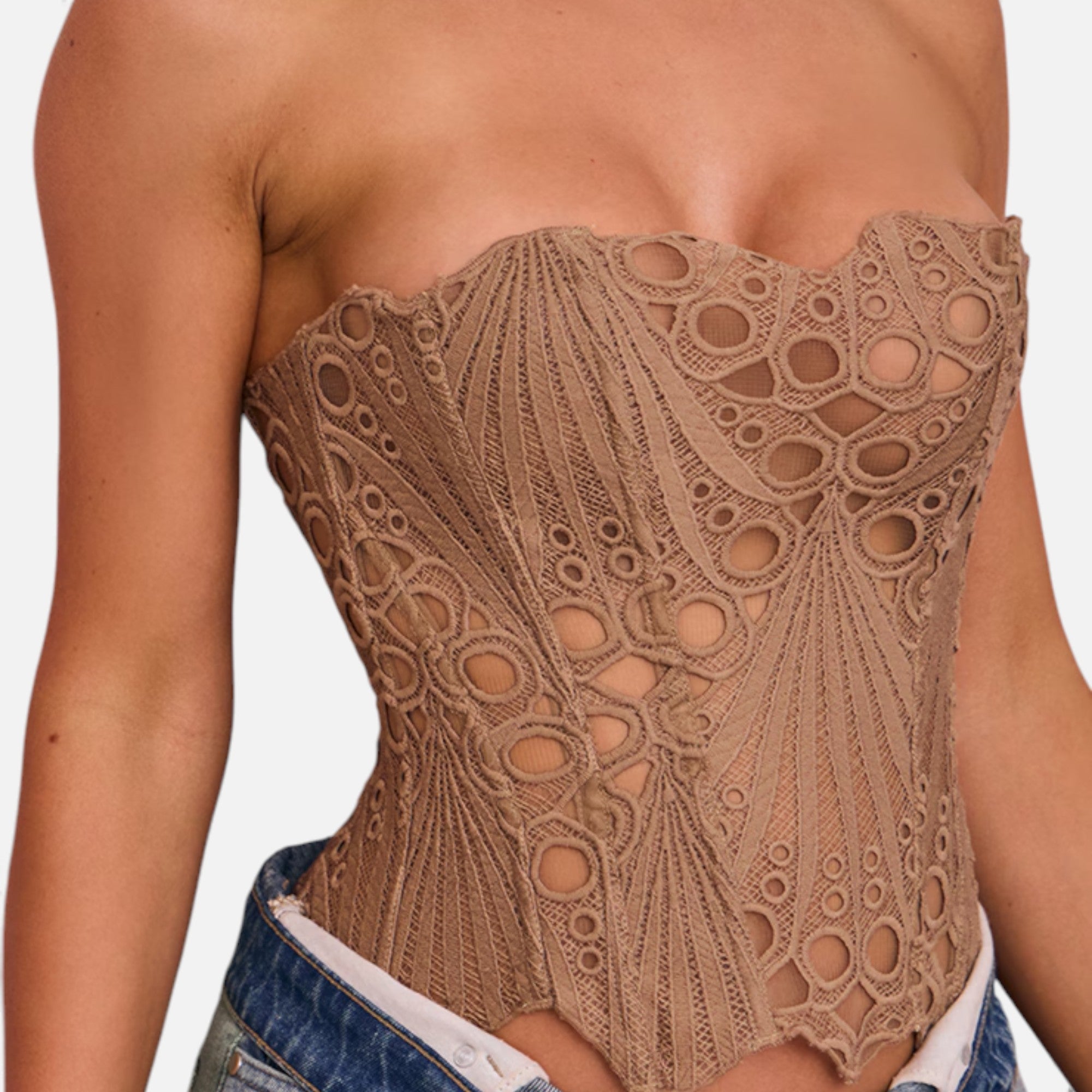 Ruby Lily | Women’s Lace-Tie Corset Top