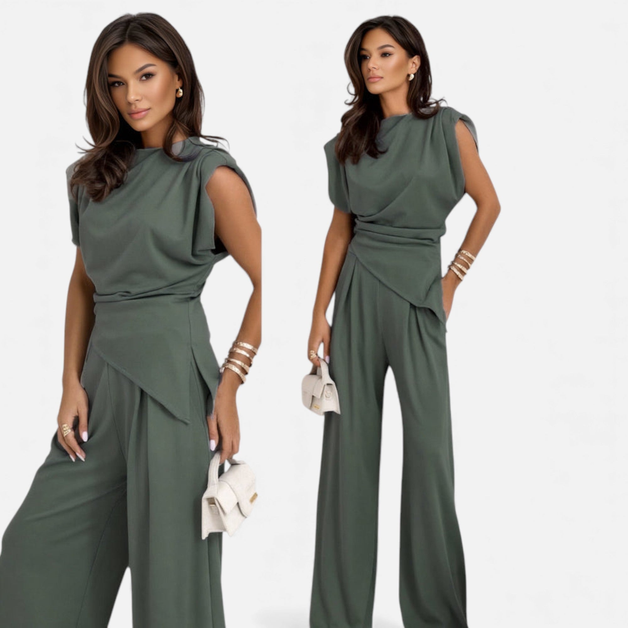 Ruby Lily | Women’s Sleeveless Two-Piece Ensemble in Fine Drape