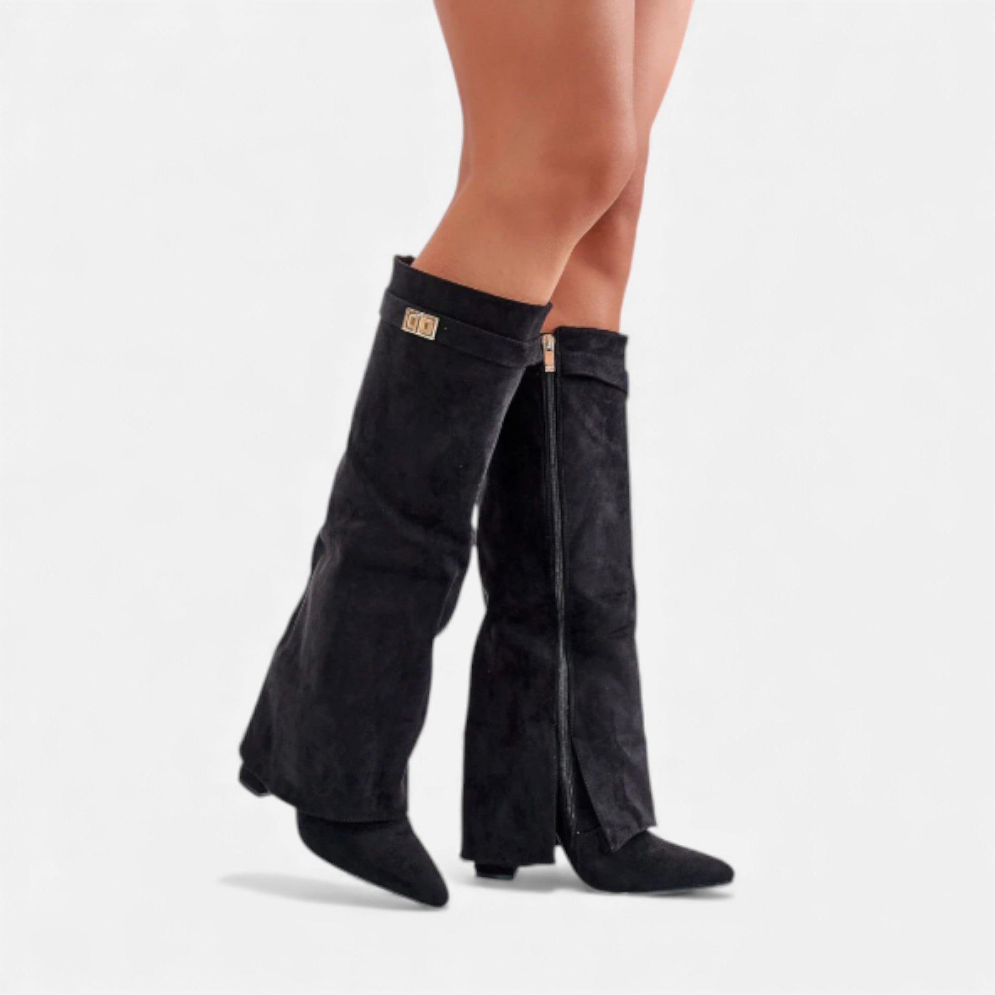 Ruby Lily | Women’s Lux Suede Block‑Heel Boots