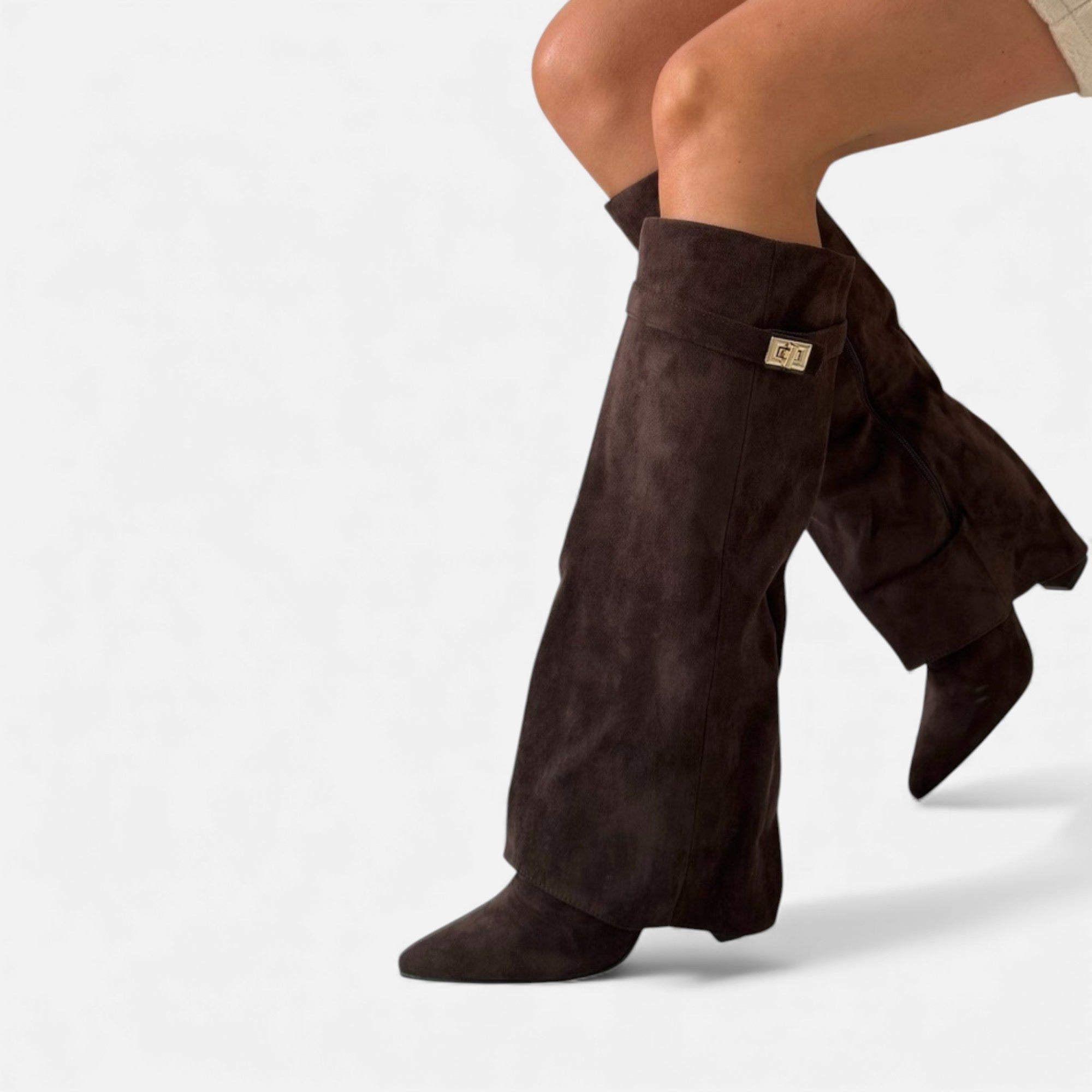 Ruby Lily | Women’s Lux Suede Block‑Heel Boots