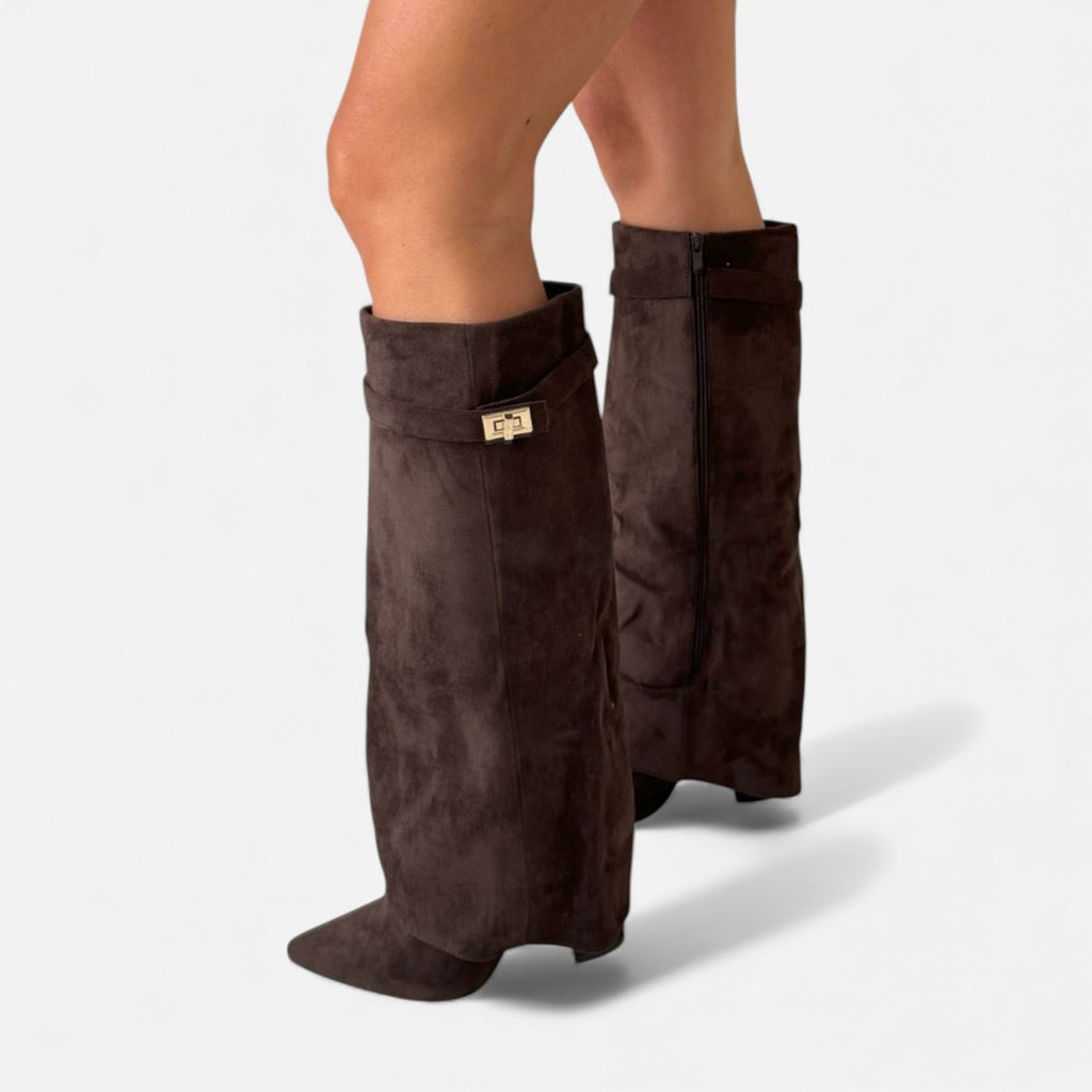Ruby Lily | Women’s Lux Suede Block‑Heel Boots