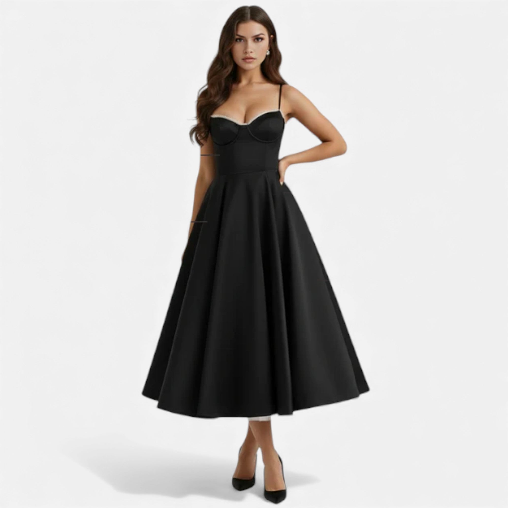 Ruby Lily | Women’s Classic Blush Satin Tulle Midi Dress