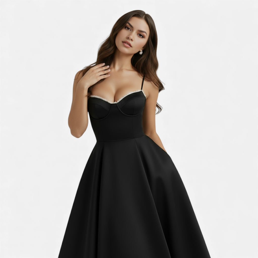 Ruby Lily | Women’s Classic Blush Satin Tulle Midi Dress