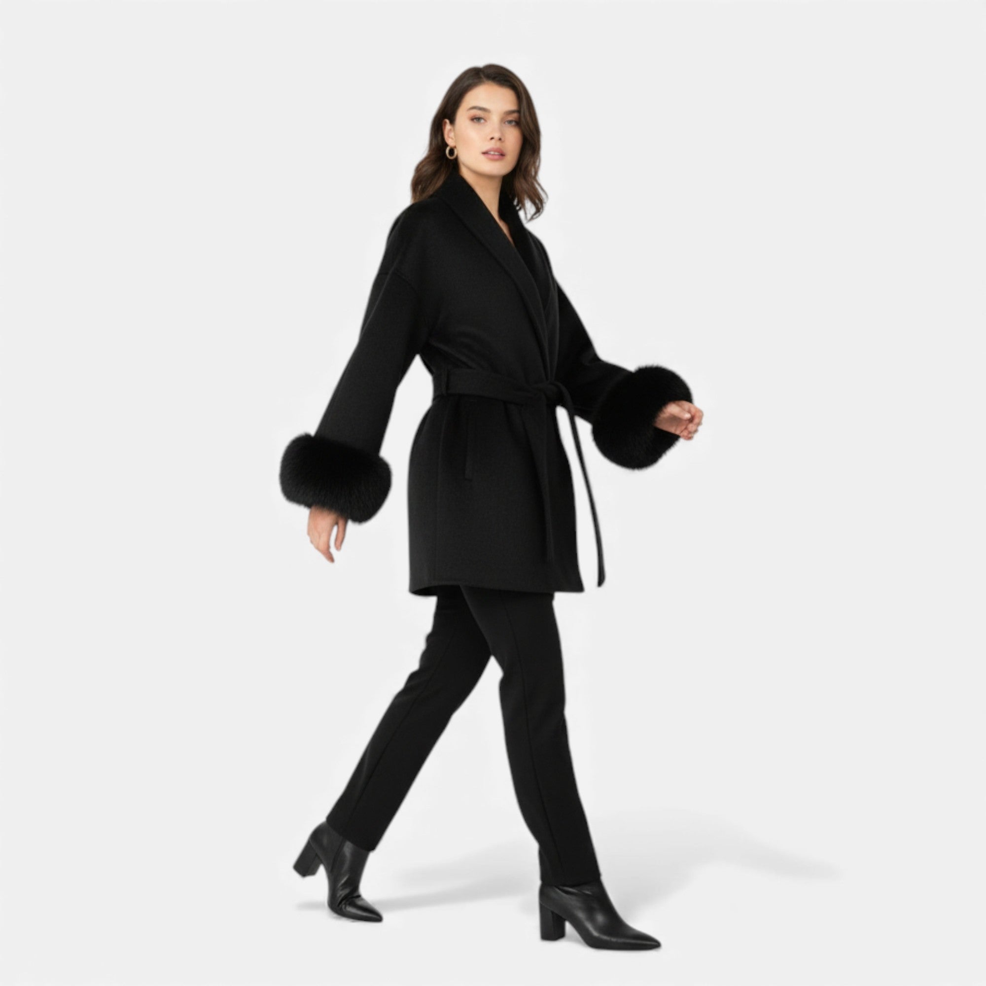 Ruby Lily | Women’s Faux Fur Overcoat — Riviera Elegance