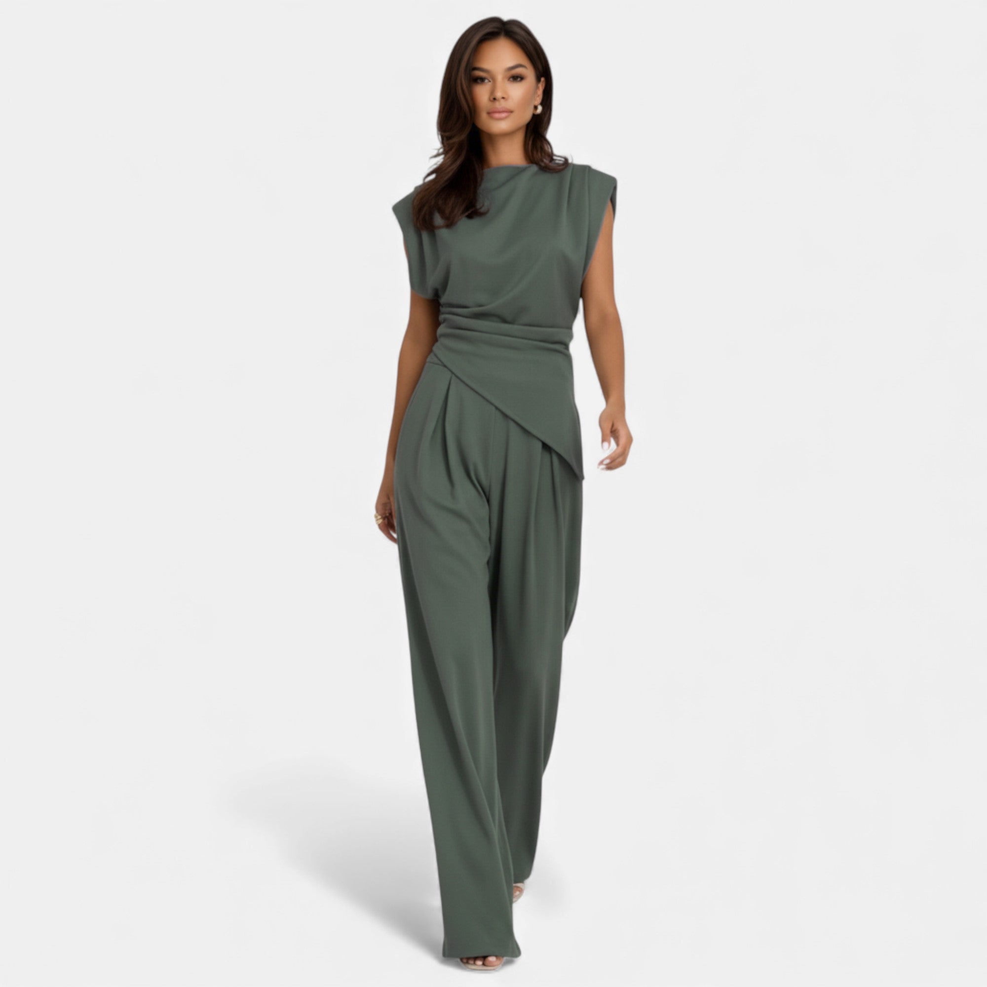 Ruby Lily | Women’s Sleeveless Two-Piece Ensemble in Fine Drape