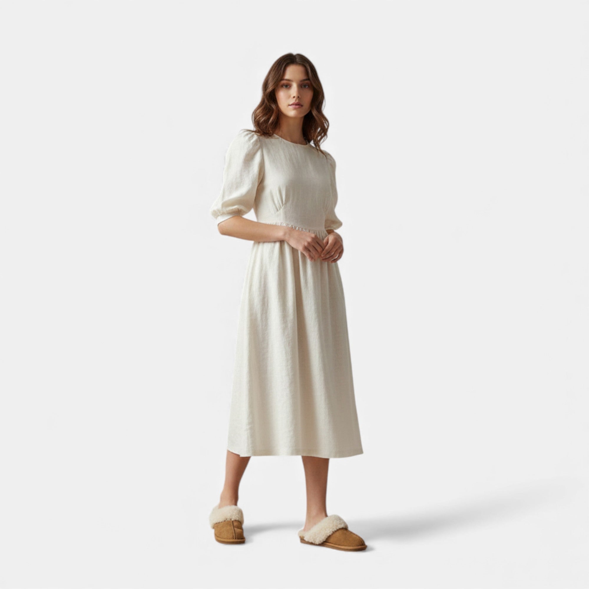 Ruby Lily | Women’s Slippers Heritage Brown Shearling Comfort