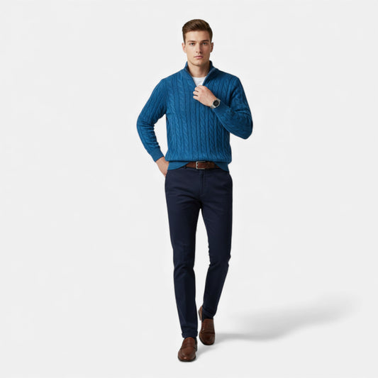 Ruby Lily | Men’s Half-Zip Cotton Sweater