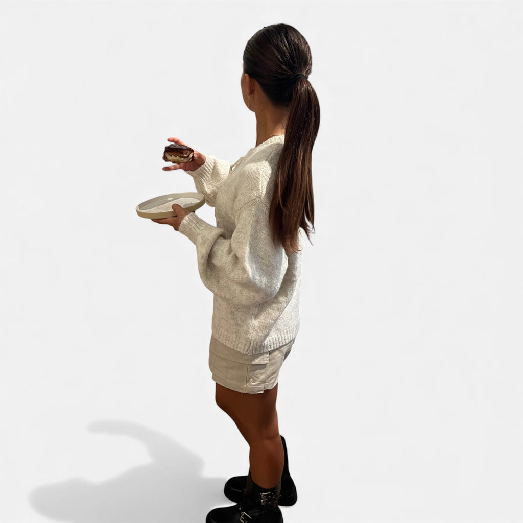 Ruby Lily | Women’s Knitted Cardigan Tie Front Beige