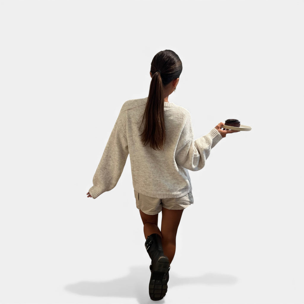 Ruby Lily | Women’s Knitted Cardigan Tie Front Beige