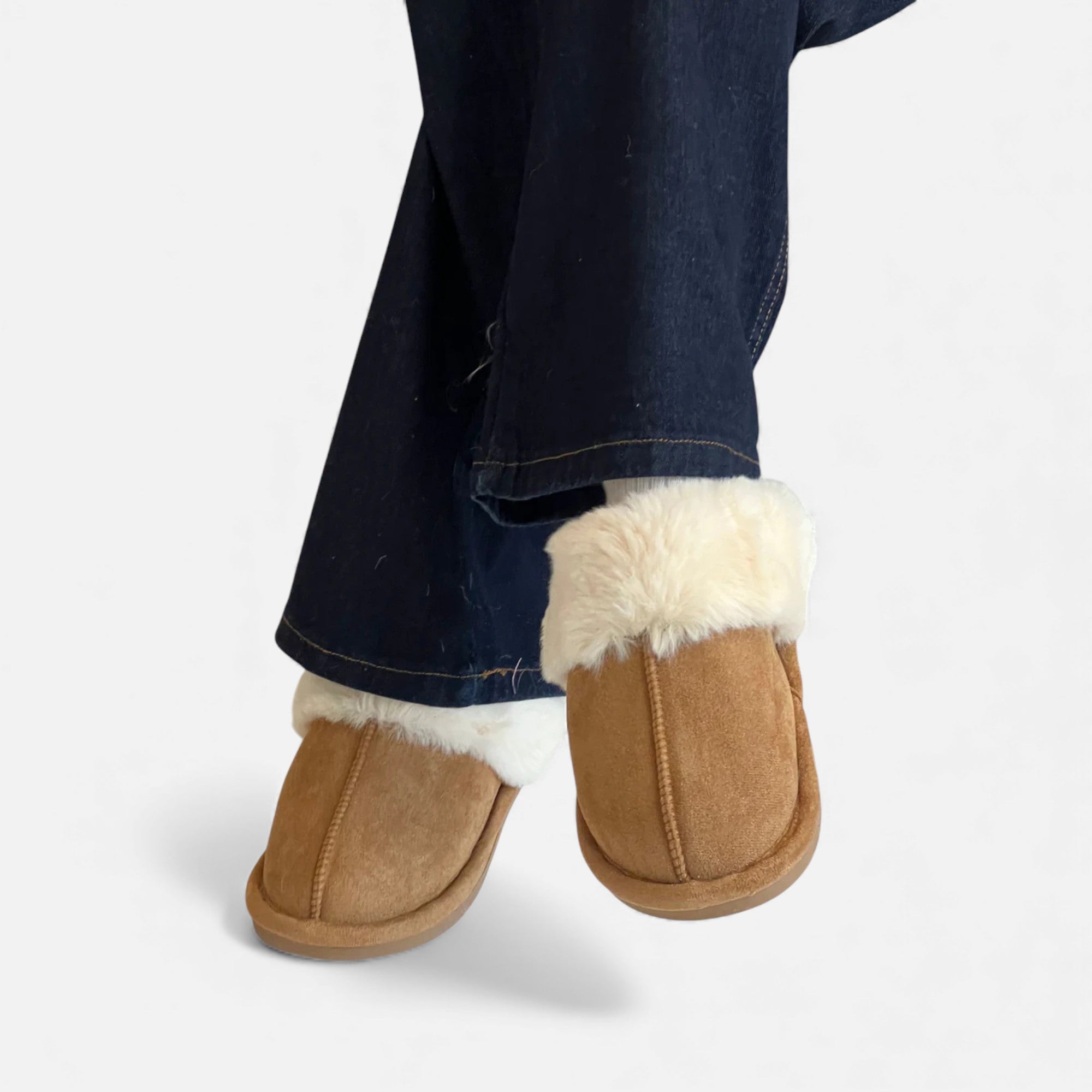 Ruby Lily | Women’s Slippers Heritage Brown Shearling Comfort