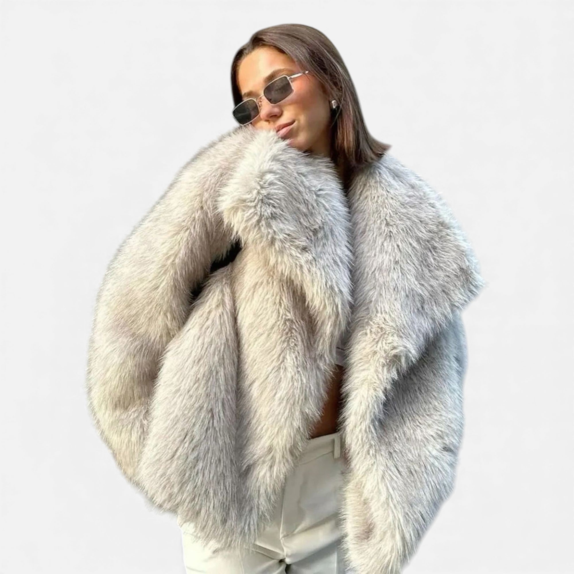 Ruby Lily | Women’s Plush Faux-Fur Coat
