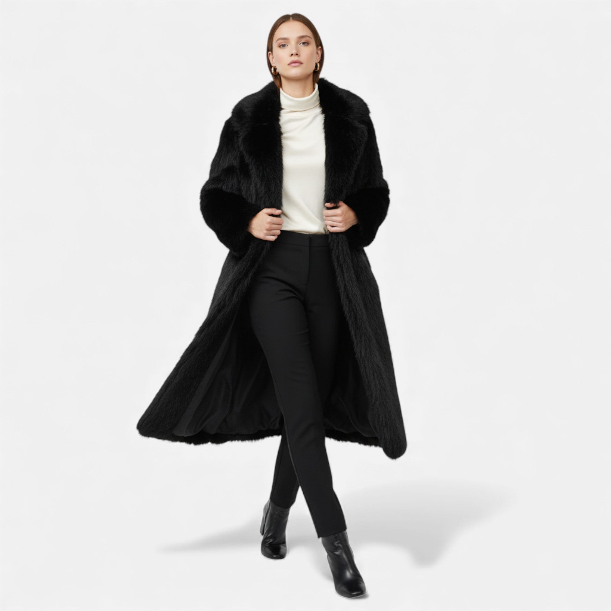 Ruby Lily | Women’s Long Faux-Fur Overcoat – Heritage Edition