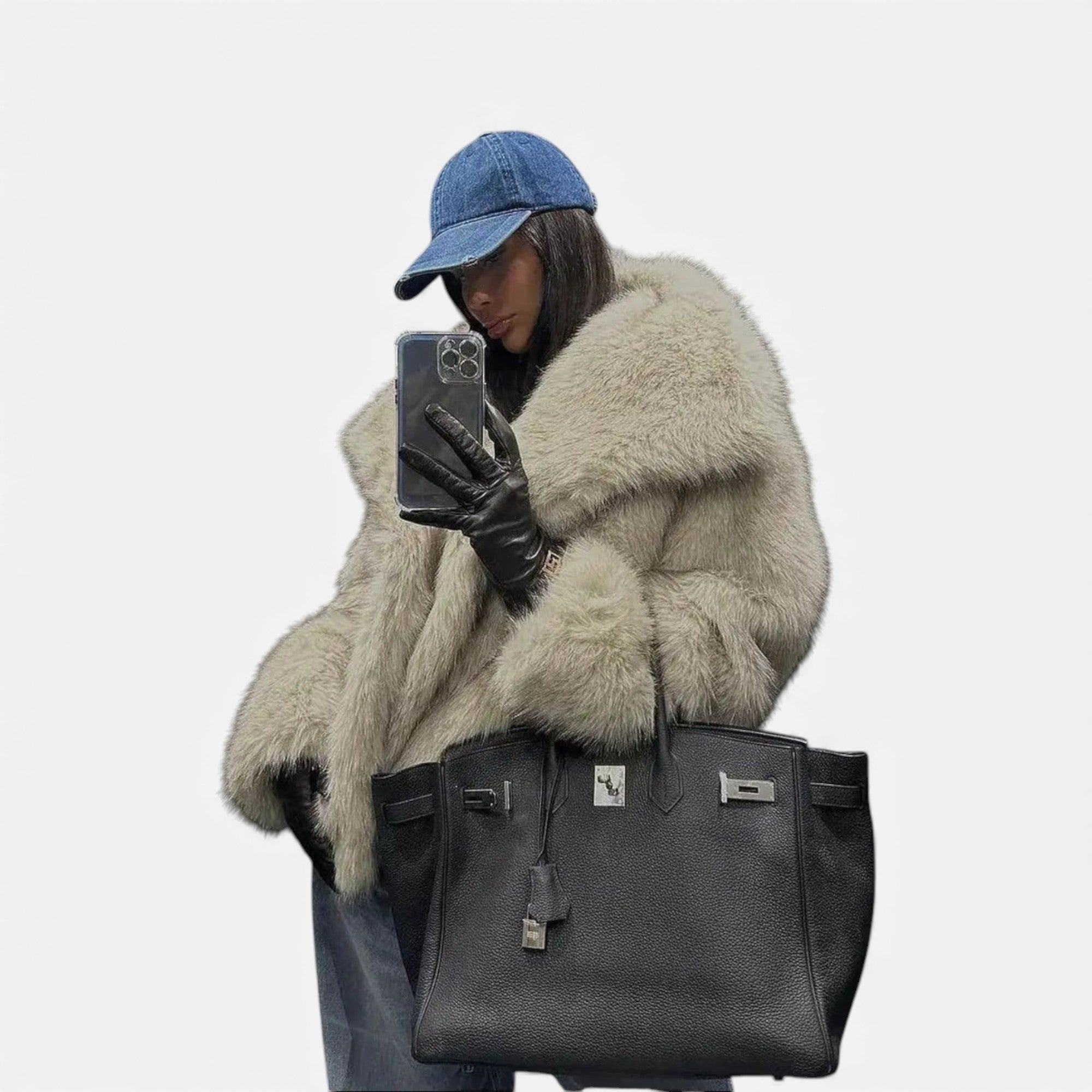 Ruby Lily | Women’s Plush Faux-Fur Coat