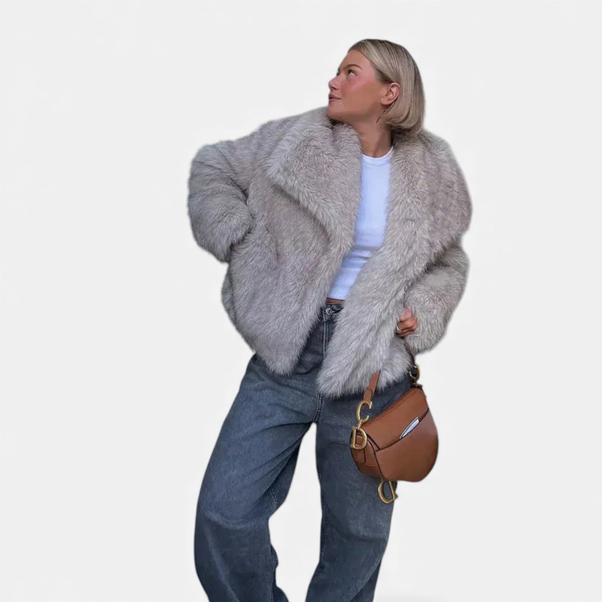 Ruby Lily | Women’s Plush Faux-Fur Coat