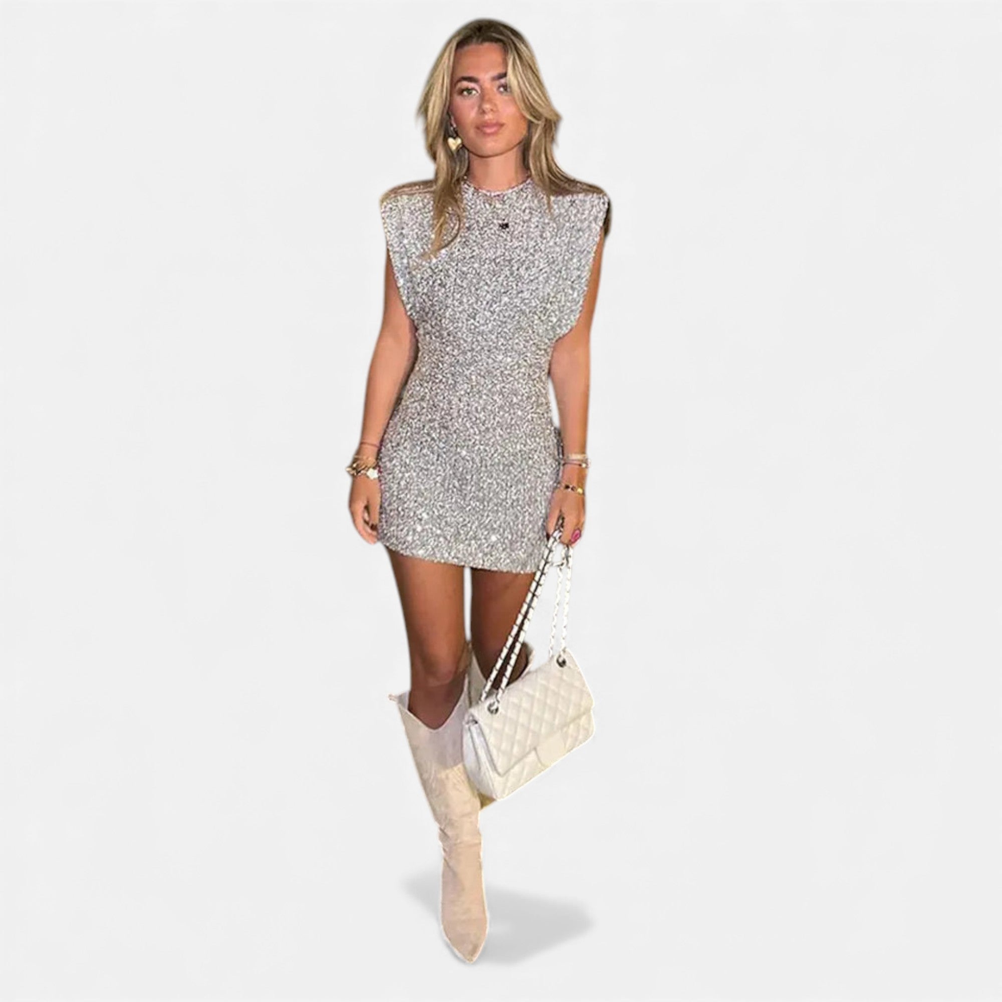 Ruby Lily | Women’s Sequin A-Line Dress in Cashmere Glow