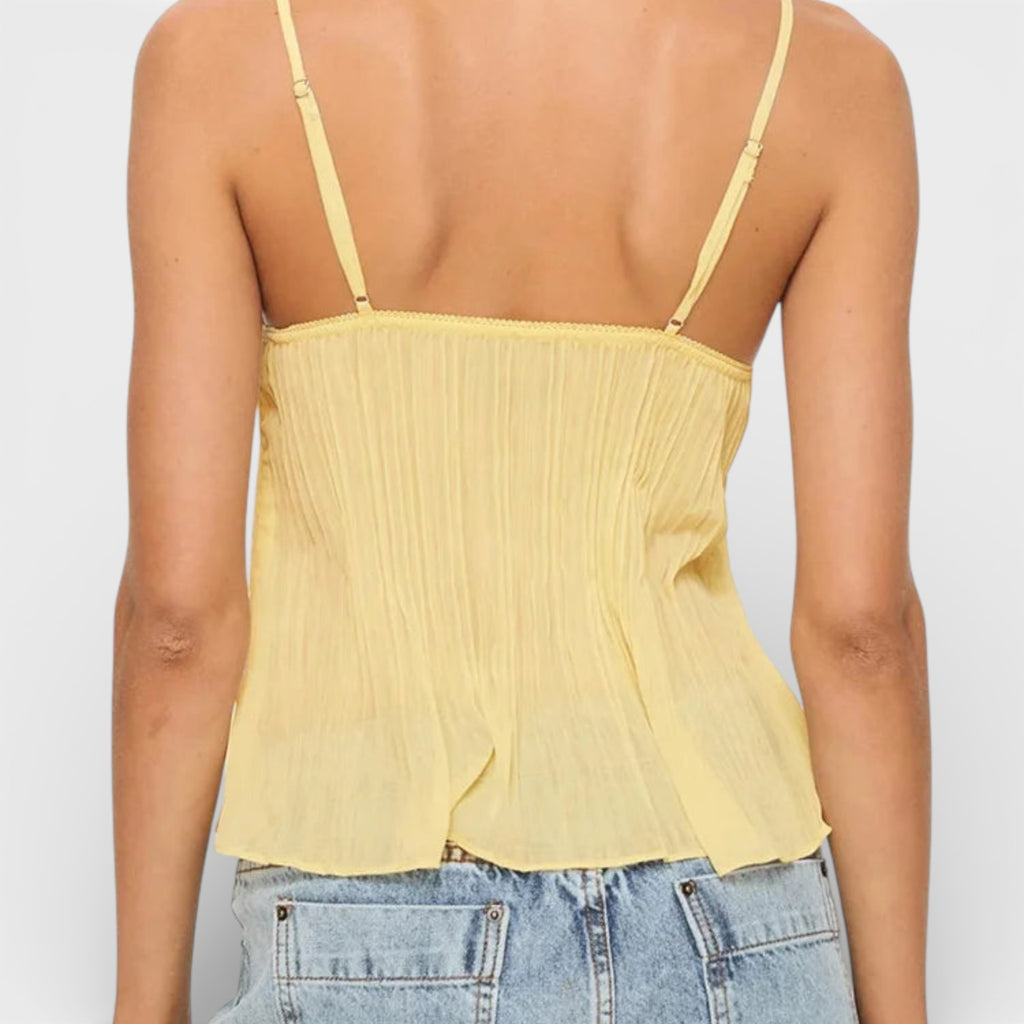 Ruby Lily | Women’s Lace Pleated Silk‑Touch Camisole