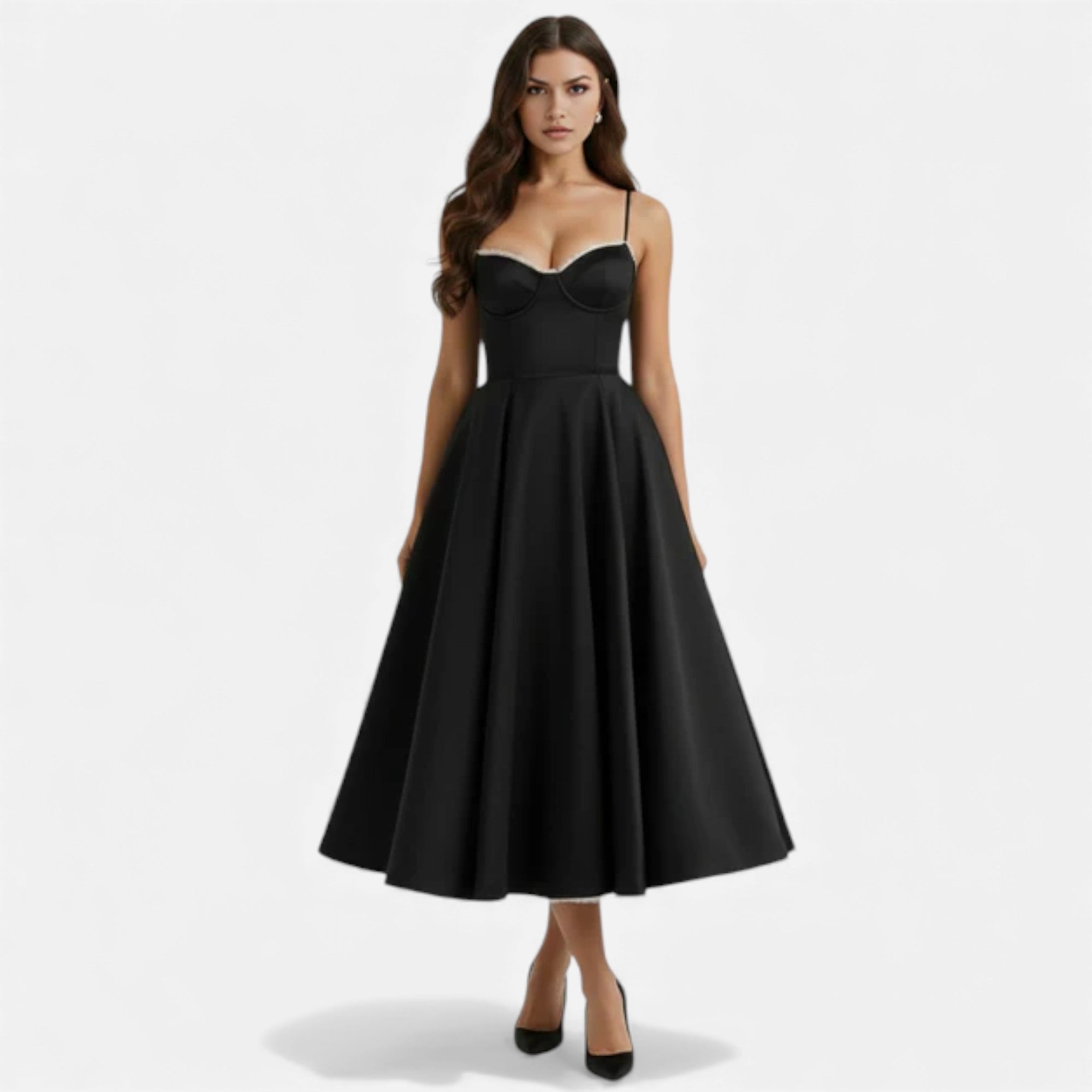 Ruby Lily | Women’s Classic Blush Satin Tulle Midi Dress