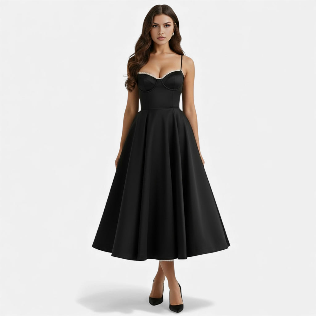 Ruby Lily | Women’s Classic Blush Satin Tulle Midi Dress