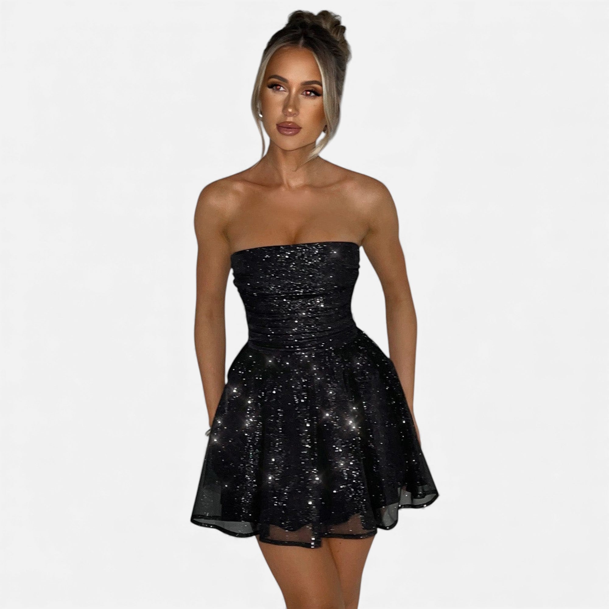 Ruby Lily | Women’s Mini Dress in Sparkling Couture Bow