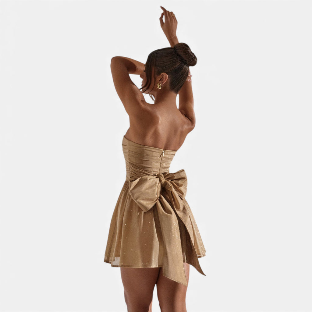 Ruby Lily | Women’s Mini Dress in Sparkling Couture Bow