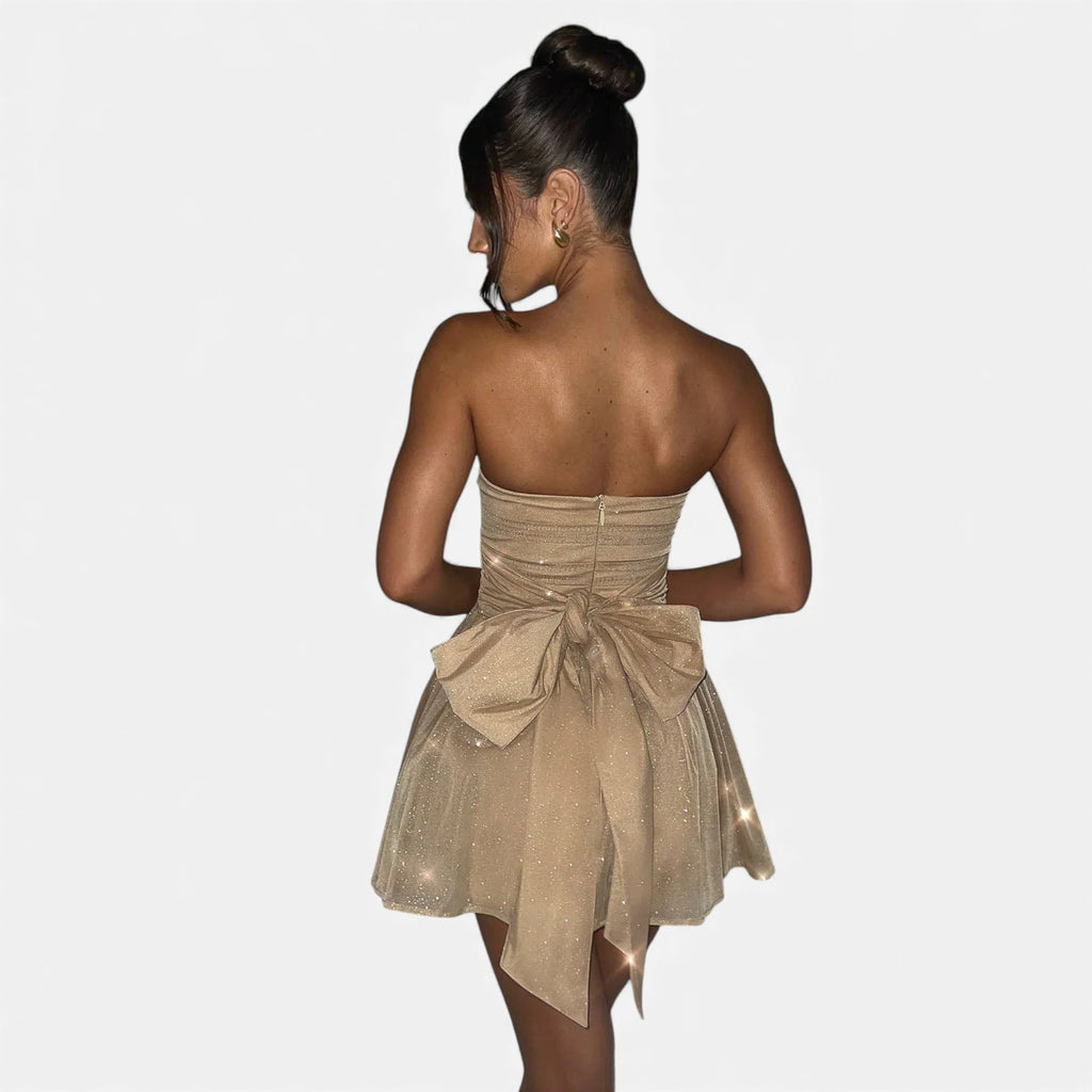 Ruby Lily | Women’s Mini Dress in Sparkling Couture Bow