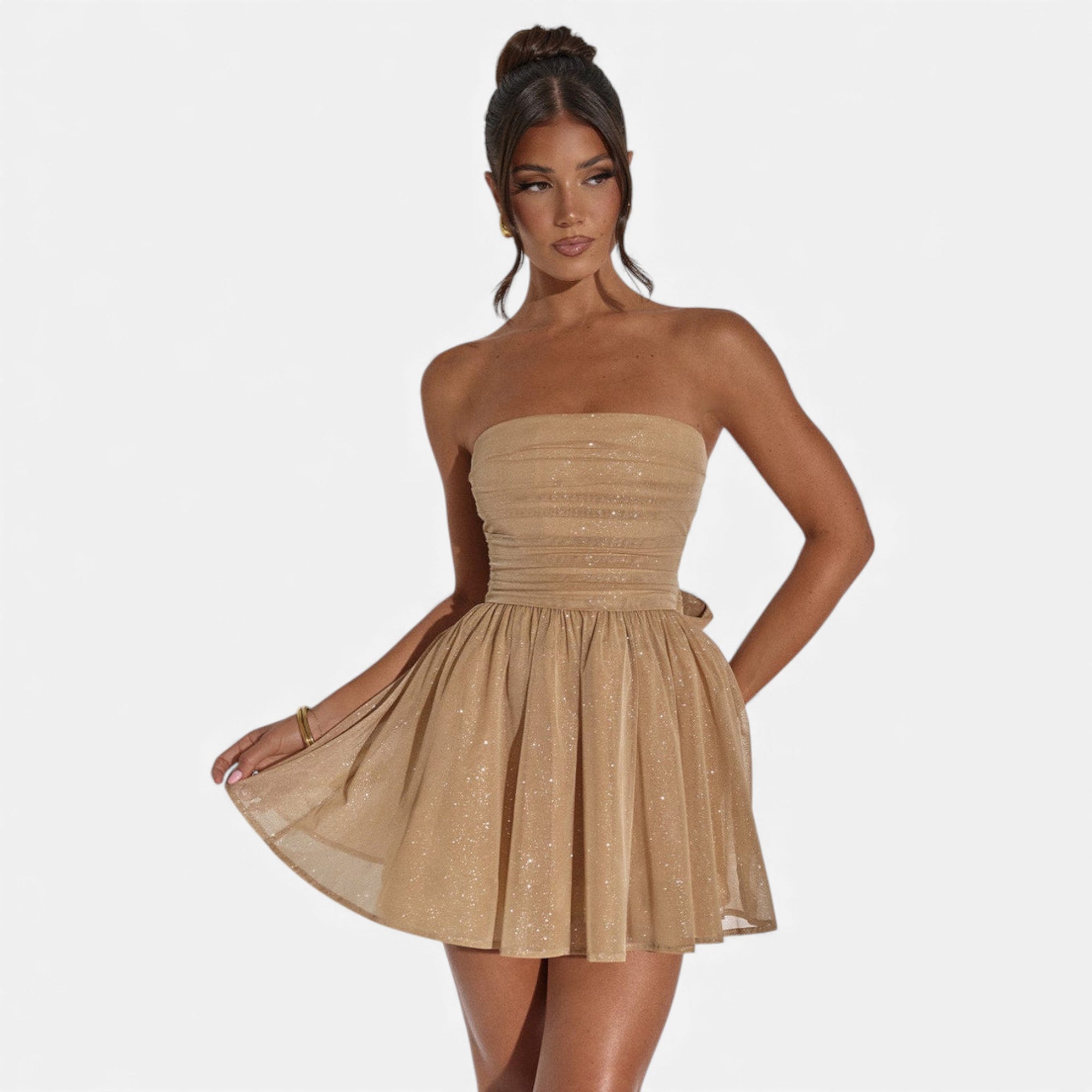 Ruby Lily | Women’s Mini Dress in Sparkling Couture Bow