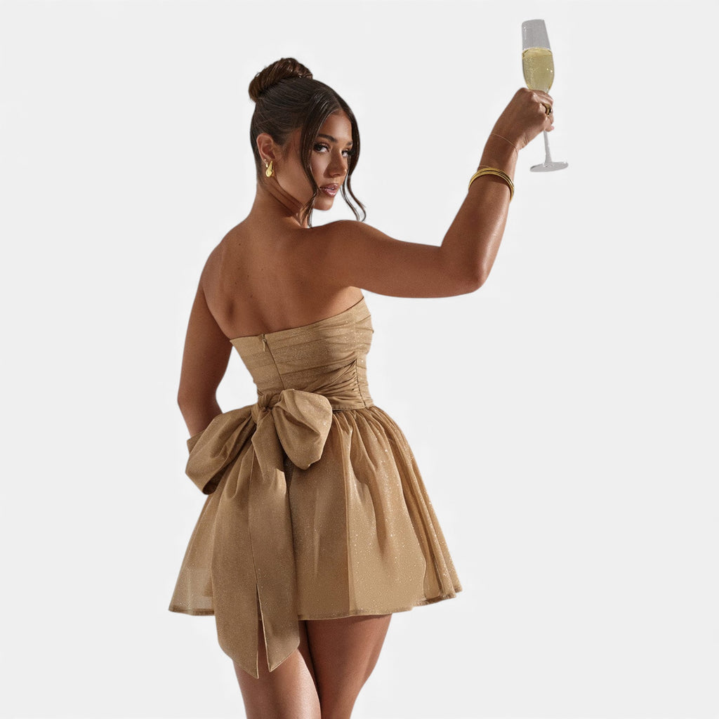 Ruby Lily | Women’s Mini Dress in Sparkling Couture Bow