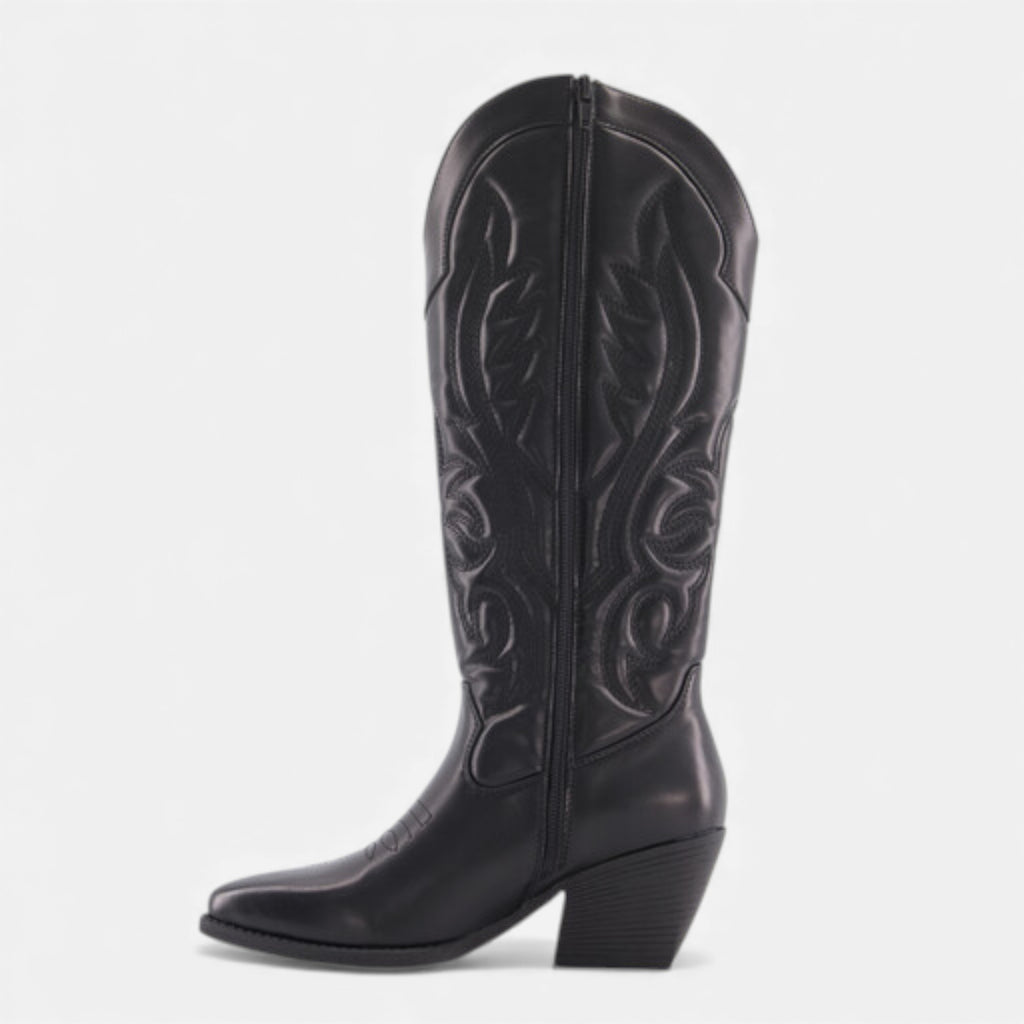 Ruby Lily | Women’s Black Mid‑Calf Cowboy Boots